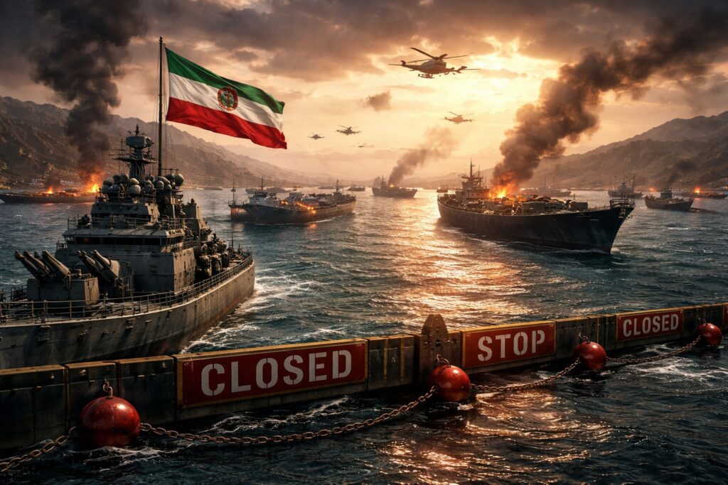 Tensions in the Strait of Hormuz escalate as military presence disrupts global oil shipping routes.